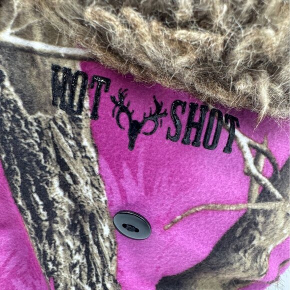 Real Tree Womens Faux Fur Trapper Hat Medium Pink Camo Outdoors Winter Ear Flaps - Picture 3 of 10